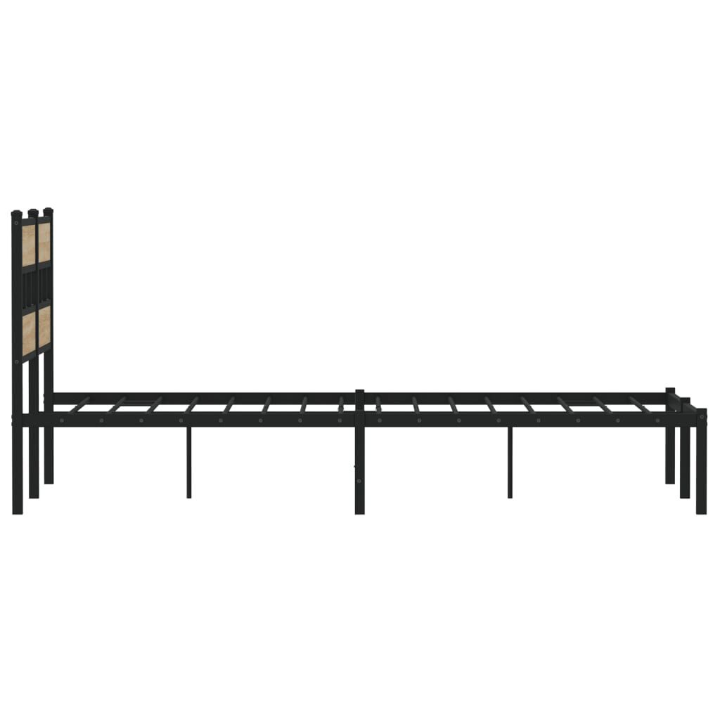 vidaXL Σκελετός Κρεβ. Χωρίς Στρώμα Sonoma Δρυς 120x200 εκ. Μεταλλικό