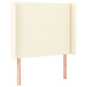 vidaXL Κεφαλάρι με Πτερύγια Κρεμ 83x16x118/128 εκ. Συνθετικό Δέρμα