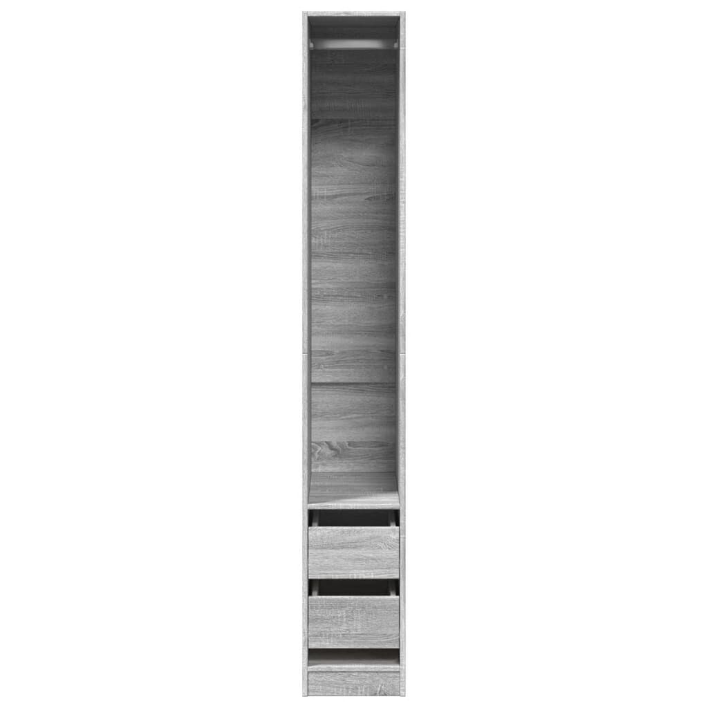 vidaXL Ντουλάπα Γκρι Sonoma 30x50x200 εκ. από Επεξεργασμένο Ξύλο