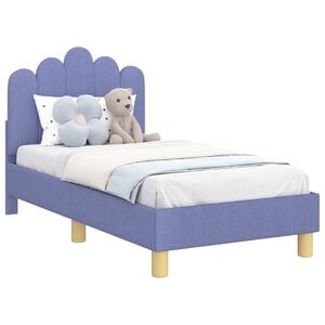 vidaXL Κρεβατική βάση για παιδιά με προσκέφαλο Μπλε τζην 70 x 140 cm