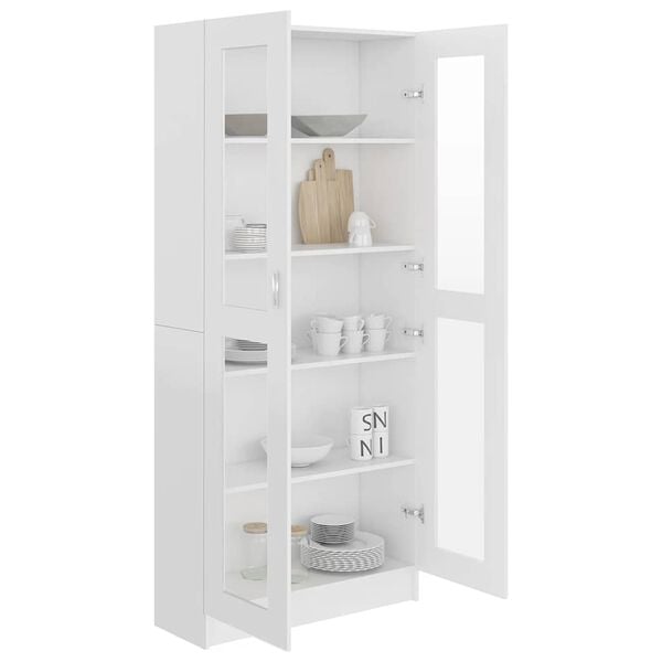 vidaXL Βιτρίνα Λευκή 82,5 x 30,5 x 185 εκ. Επεξ. Ξύλο