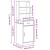 vidaXL Highboard Καπνιστή δρυς 40 x 40.5 x 135 εκ. Επεξεργασμένο ξύλο