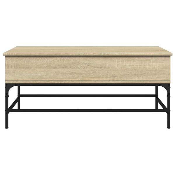 vidaXL Τραπεζάκι Σαλονιού Sonoma Δρυς 100x50x45εκ Επεξ. Ξύλο + Μέταλλο