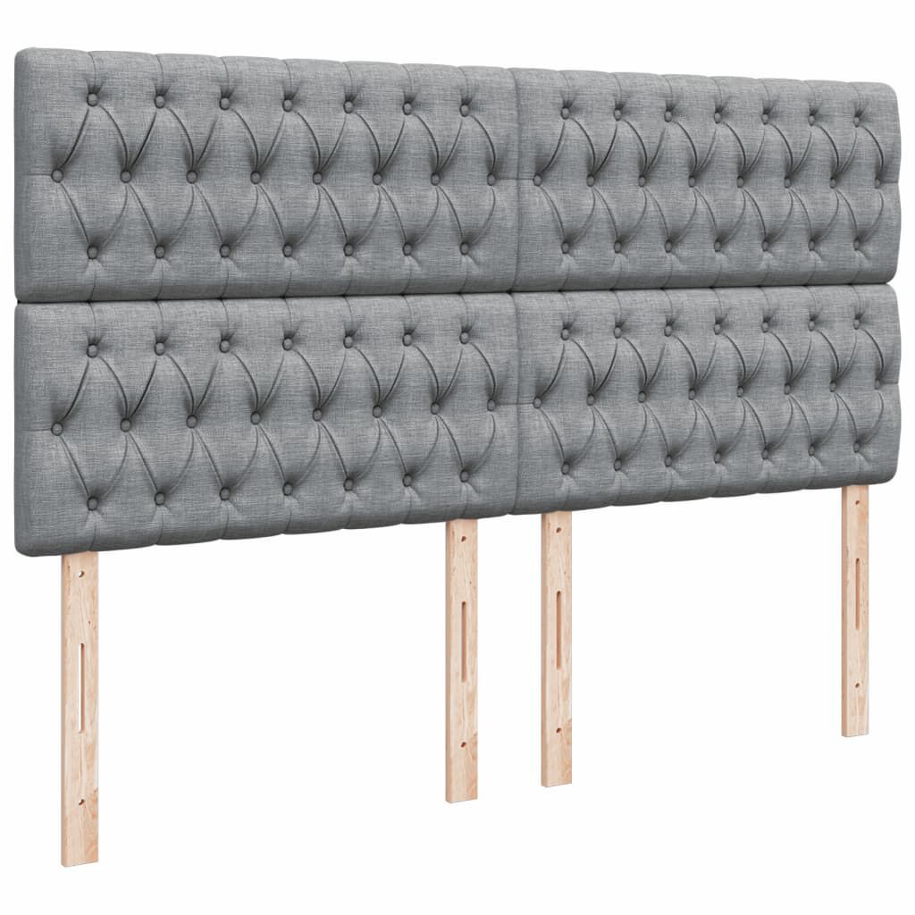 vidaXL Κρεβάτι Boxspring με Στρώμα Ανοιχτό Γκρι 180x200 εκ. Υφασμάτινο