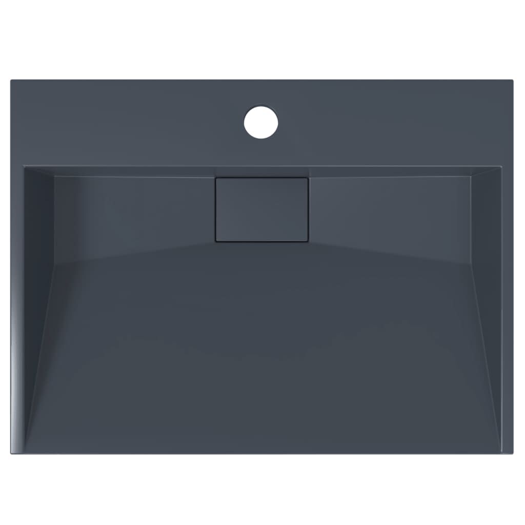 vidaXL Νιπτήρας Ανθρακί 50x38x11 εκ. Συνθετικός από Τεχνητό Μάρμαρο