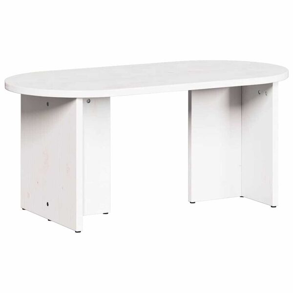 vidaXL Τραπεζάκι σαλονιού Λευκό 80 x 39.5 x 35 εκ. Μασίφ ξύλο πεύκου