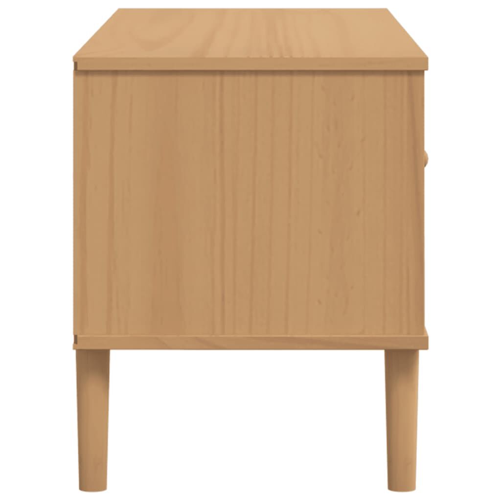 vidaXL Έπιπλο Τηλεόρασης SENJA Καφέ / Ρατάν 106x40x49 εκ. Μασίφ Πεύκο