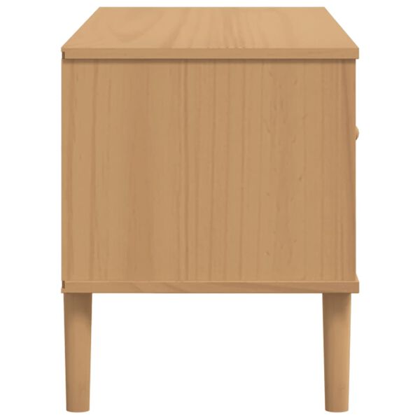 vidaXL Έπιπλο Τηλεόρασης SENJA Καφέ / Ρατάν 106x40x49 εκ. Μασίφ Πεύκο