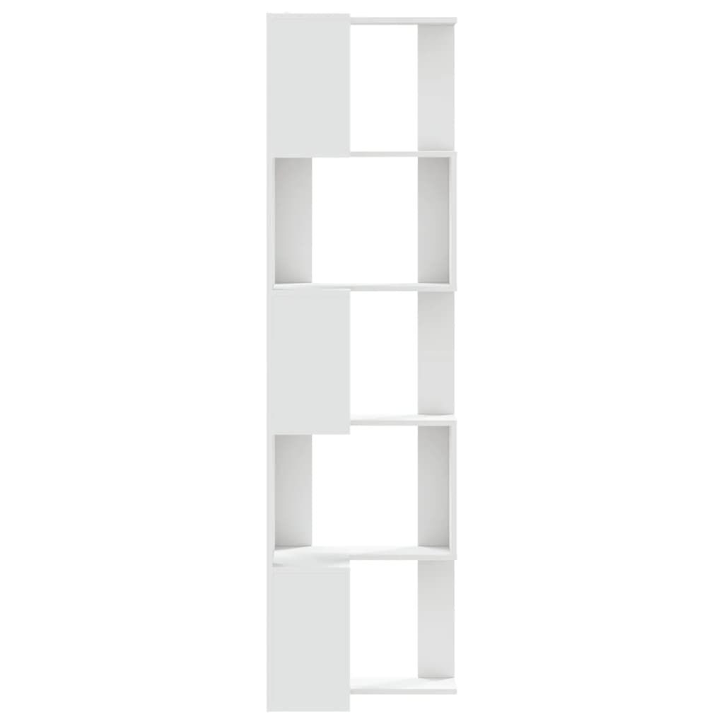 vidaXL Βιβλιοθήκη Γωνιακή 5 Επ. Λευκή 50x50x179εκ Επεξ. Ξύλο