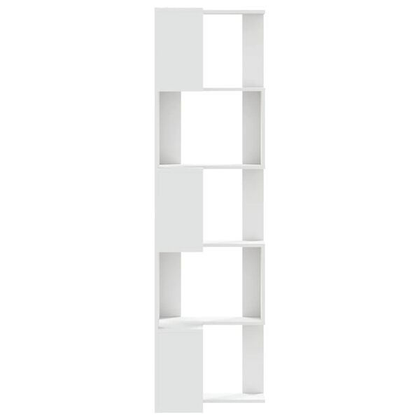 vidaXL Βιβλιοθήκη Γωνιακή 5 Επ. Λευκή 50x50x179εκ Επεξ. Ξύλο