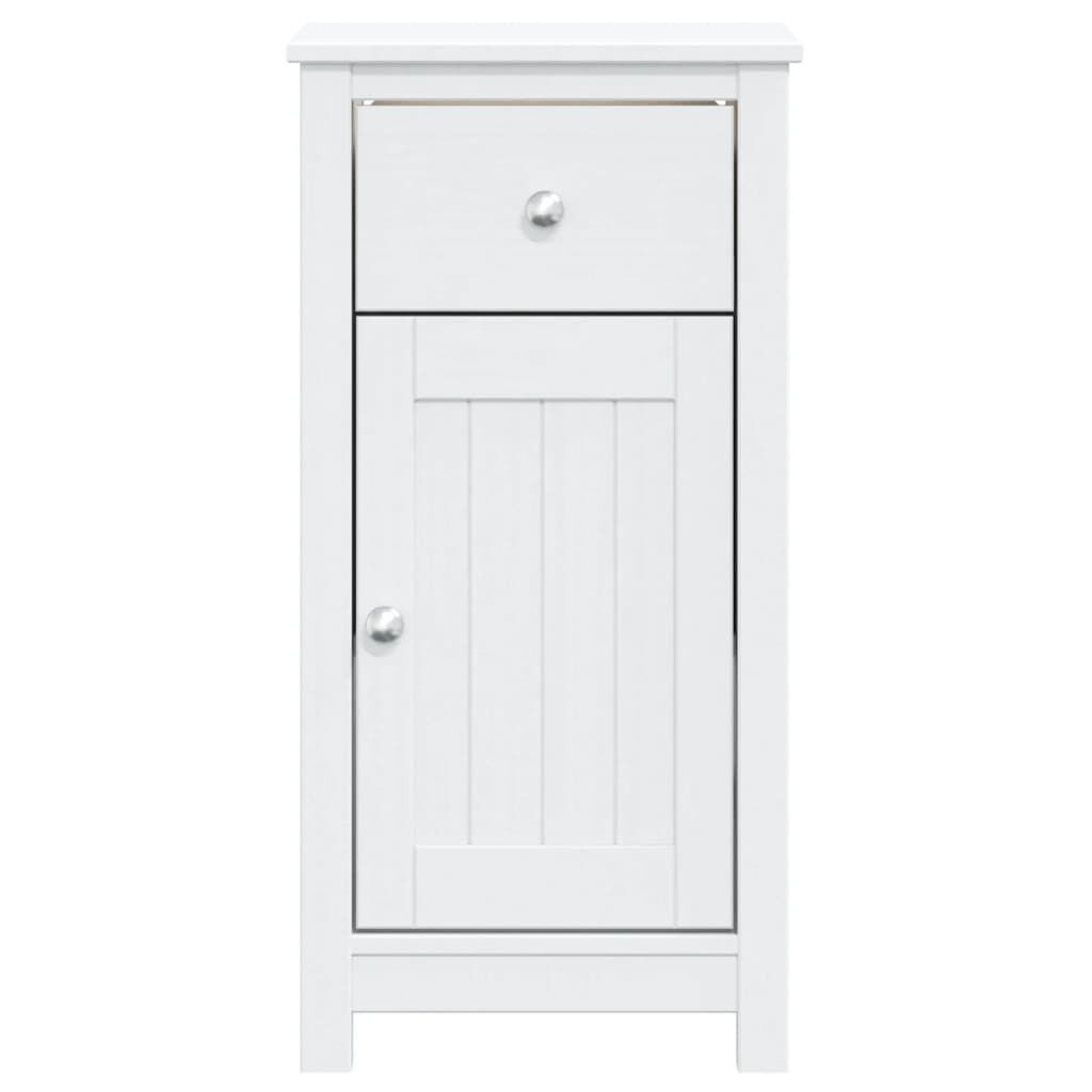 vidaXL Ντουλάπι Μπάνιου BERG Λευκό 40 x 34 x 80 εκ. Μασίφ Ξύλο Πεύκου