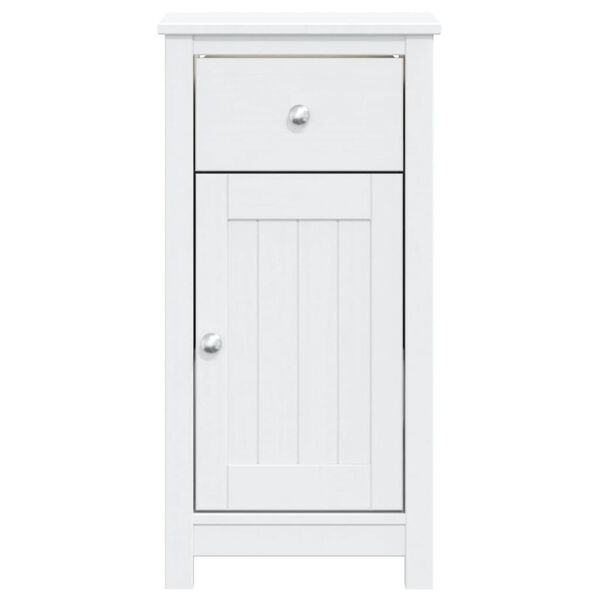 vidaXL Ντουλάπι Μπάνιου BERG Λευκό 40 x 34 x 80 εκ. Μασίφ Ξύλο Πεύκου