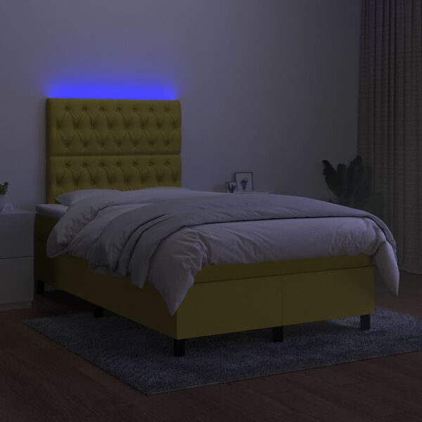 vidaXL &Kappa;&rho;&epsilon;&beta;ά&tau;&iota; Boxspring &mu;&epsilon; &Sigma;&tau;&rho;ώ&mu;&alpha; & LED &Pi;&rho;ά&sigma;&iota;&nu;&omicron; 120x200 &epsilon;&kappa; &Upsilon;&phi;&alpha;&sigma;&mu;ά&tau;&iota;&nu;&omicron;