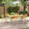 vidaXL Καρέκλα Κήπου 6 pcs Καφέ 56 x 54.5 x 87 εκ. Μασίφ ξύλο teak