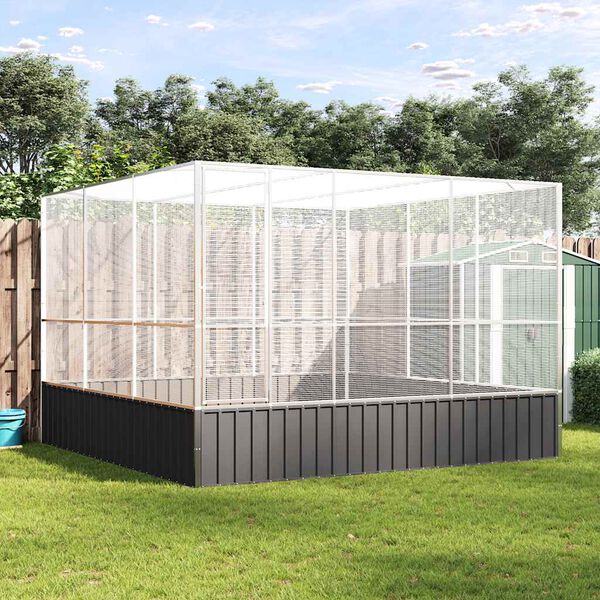 vidaXL Κλουβί Ασημένιο 311x307x212 εκ. Ατσάλινο