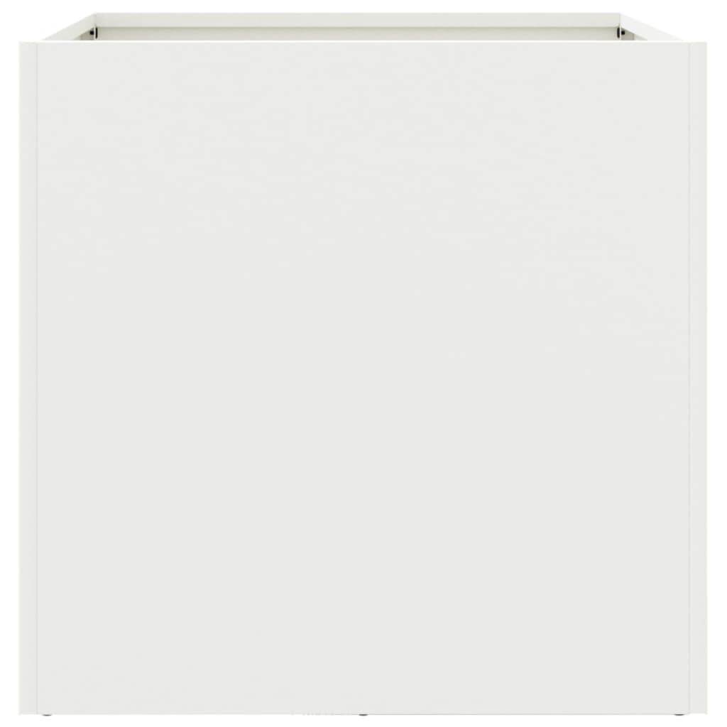 vidaXL Ζαρντινιέρα Λευκή 42x40x39 εκ. από Χάλυβα