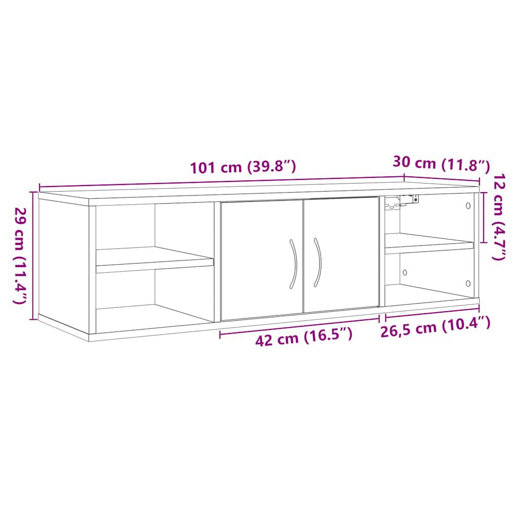 vidaXL Ντουλάπι τοίχου Artisan Oak 101x30x29 cm Κατασκευασμένο ξύλο