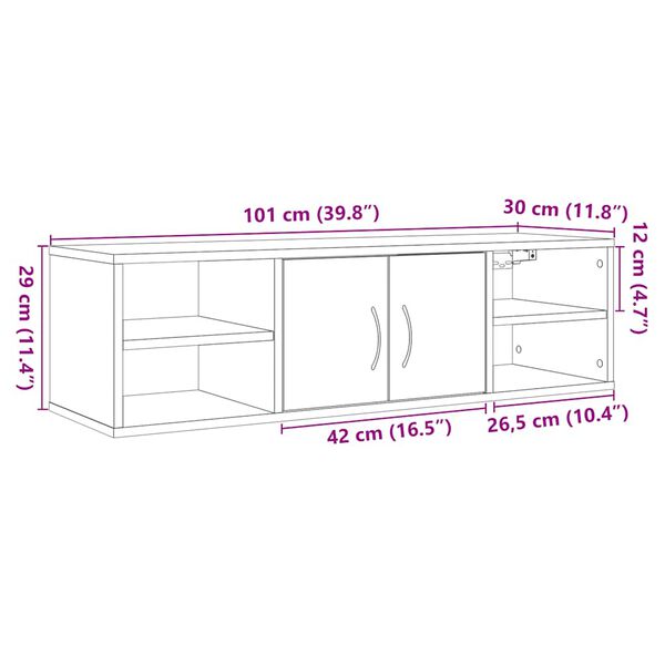 vidaXL Ντουλάπι τοίχου Artisan Oak 101x30x29 cm Κατασκευασμένο ξύλο