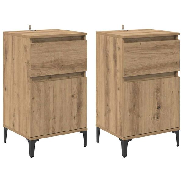vidaXL &Kappa;&omicron;&mu;&omicron;&delta;ί&nu;&omicron; 2 pcs Artisan Oak 40 x 35 x 70 &epsilon;&kappa;. &Epsilon;&pi;&epsilon;&xi;&epsilon;&rho;&gamma;&alpha;&sigma;&mu;έ&nu;&omicron; &xi;ύ&lambda;&omicron;