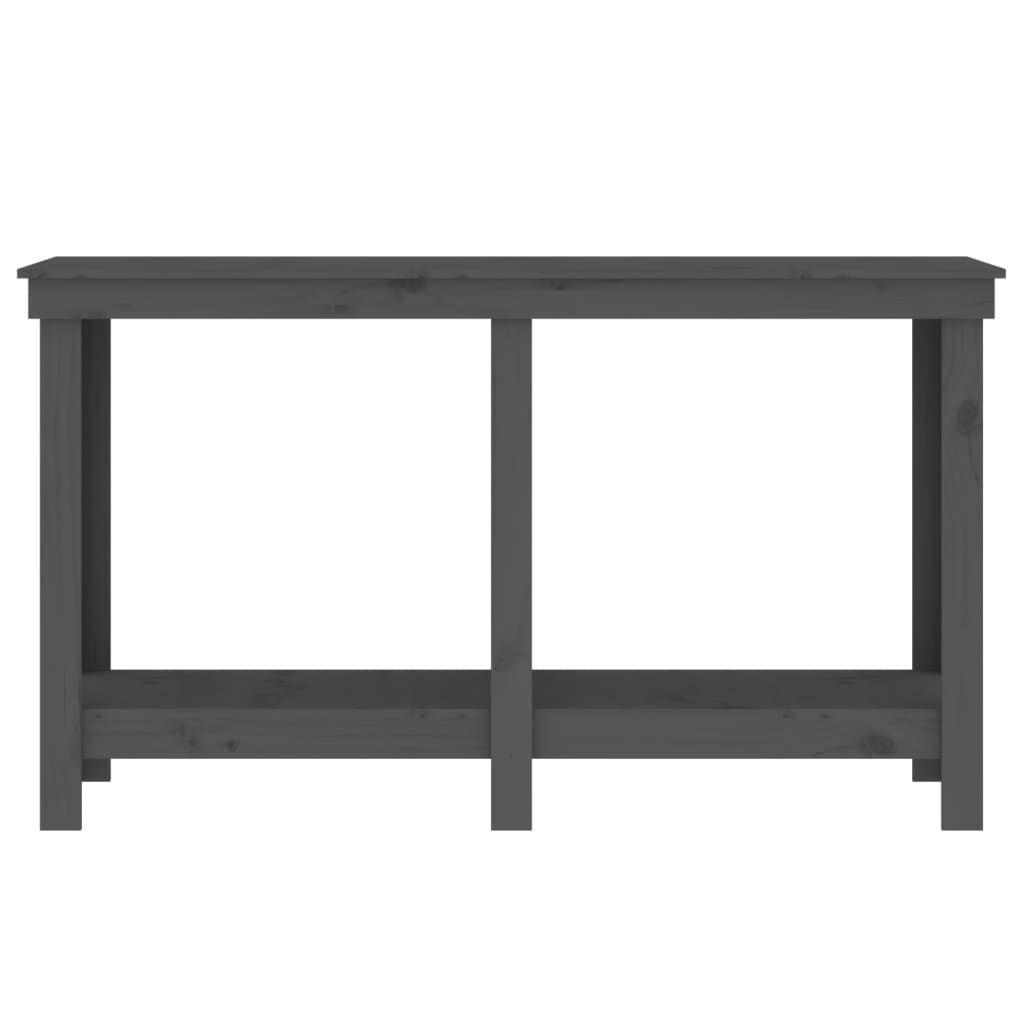vidaXL Πάγκος Εργασίας Γκρι 140x50x80 εκ. από Μασίφ Ξύλο Πεύκου
