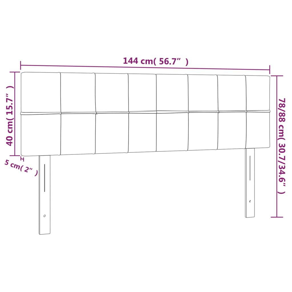 vidaXL Κεφαλάρια Κρεβατιού 2 τεμ. Σκ. Γκρι 72x5x78/88 εκ. Υφασμάτινα
