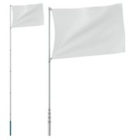 vidaXL Ιστός Σημαίας Τηλεσκοπικός Ασημί 5,55 μ. από Αλουμίνιο