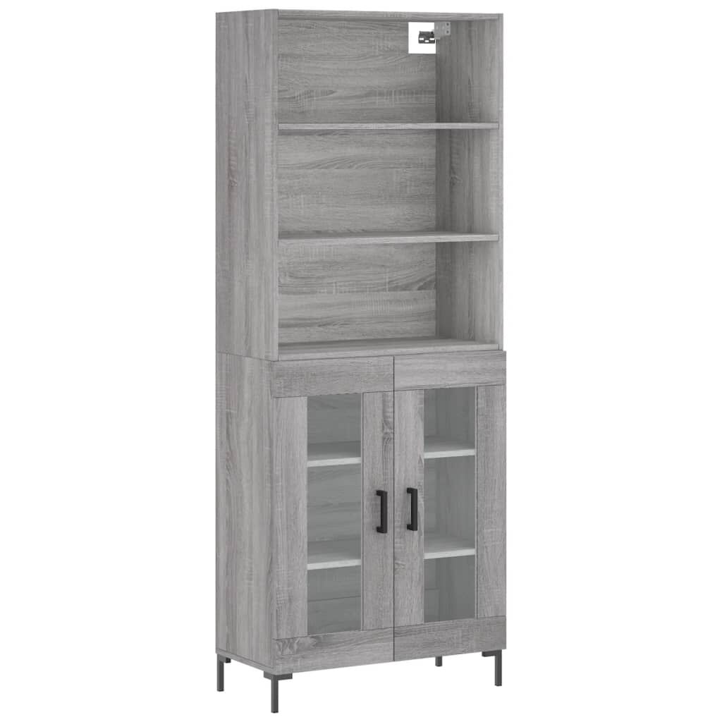 vidaXL Ντουλάπι Γκρι Sonoma 69,5 x 34 x 180 εκ. Επεξεργασμένο Ξύλο