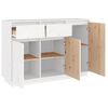 vidaXL Μπουφές Λευκός 110 x 34 x 75 εκ. από Μασίφ Ξύλο Πεύκου