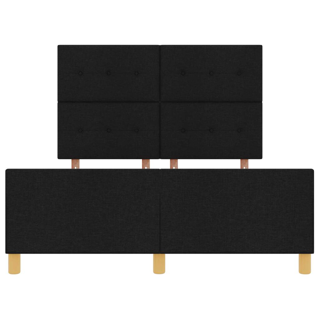 vidaXL Σκελετός Κρεβατιού με κεφαλάρι Μαύρο 140 x 190 cm ύφασμα