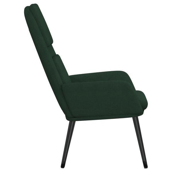 vidaXL Πολυθρόνα Relax Σκούρο Πράσινο Υφασμάτινη