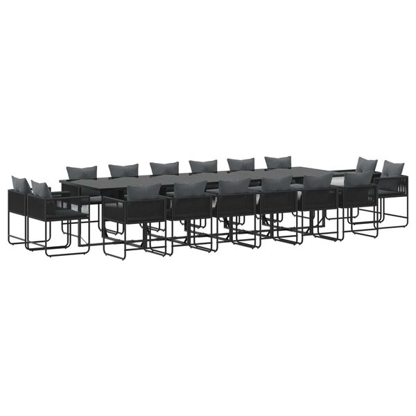 vidaXL Σέτ φαγητού για κήπο 17 pcs Μαύρο Ατσάλι