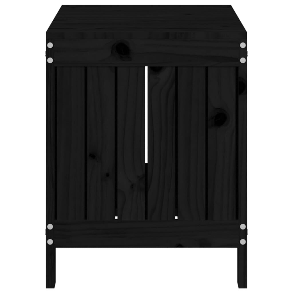 vidaXL Κουτί Αποθήκευσης Κήπου Μαύρο 76x42,5x54 εκ. Μασίφ Ξύλο Πεύκου