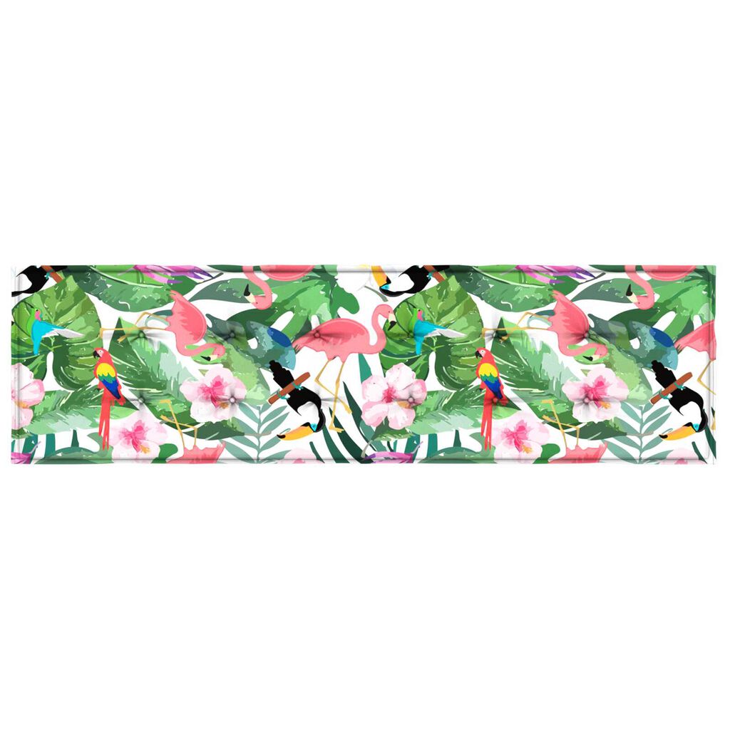 vidaXL Μαξιλάρι Παγκάκι Κήπου Floral Πράσινο και ροζ 180 x 50 x 4 cm
