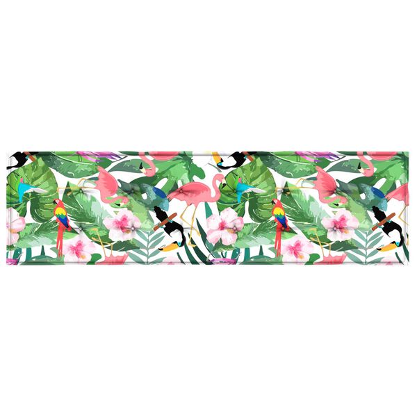 vidaXL Μαξιλάρι Παγκάκι Κήπου Floral Πράσινο και ροζ 180 x 50 x 4 cm