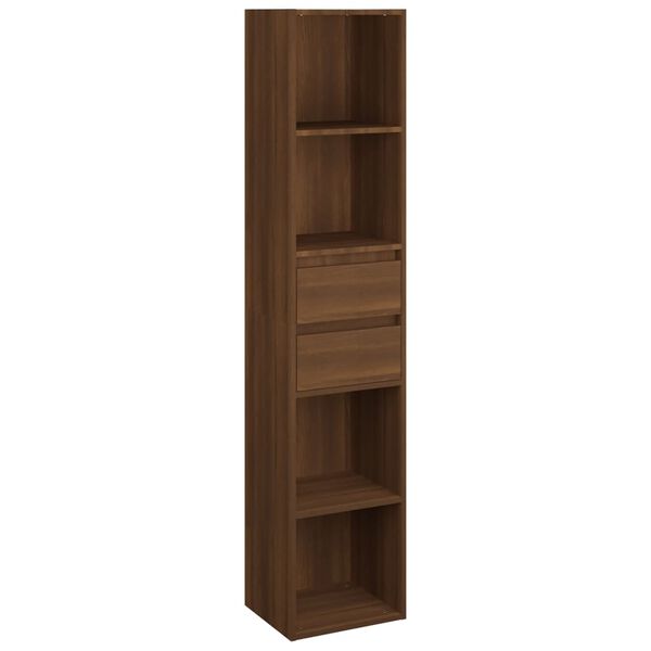 vidaXL Βιβλιοθήκη Καφέ Δρυς 36 x 30 x 171 εκ. από Επεξεργασμένο Ξύλο