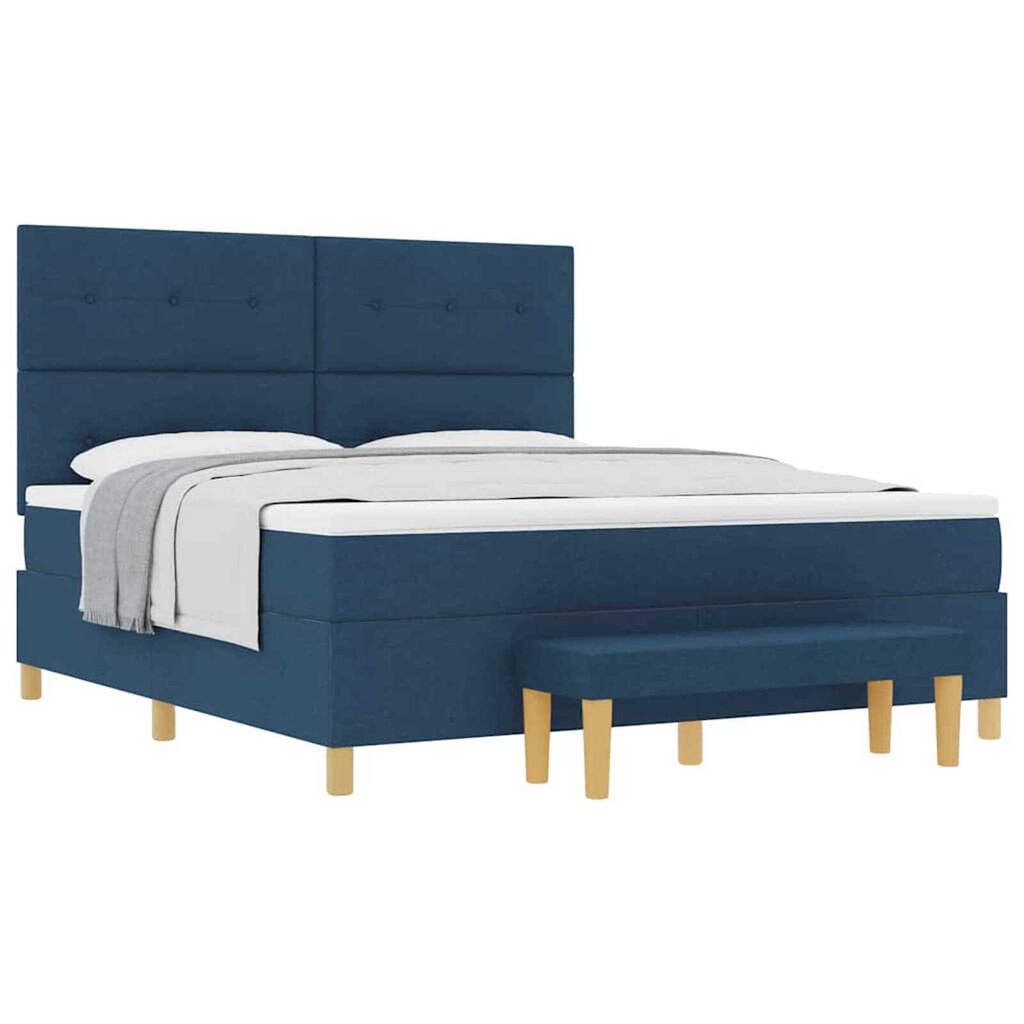 vidaXL Κρεβάτι με ελατήρια με στρώμα Μπλε 180 x 200 cm ύφασμα