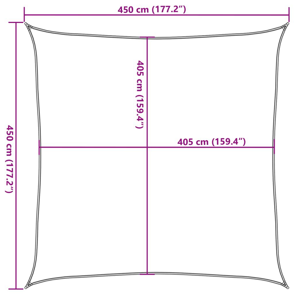 vidaXL Πανί Σκίασης Τερακότα 4,5x4,5 μ. από HDPE 160 γρ./μ²