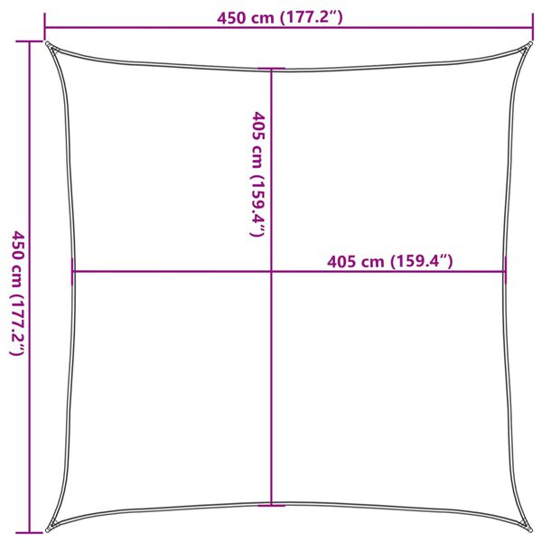 vidaXL Πανί Σκίασης Τερακότα 4,5x4,5 μ. από HDPE 160 γρ./μ²