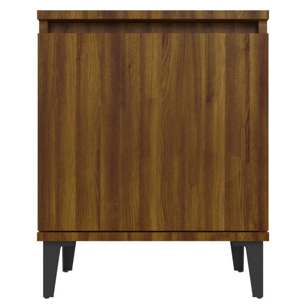 vidaXL Κομοδίνο Καφέ Δρυς 40 x 30 x 50 εκ. με Μεταλλικά Πόδια