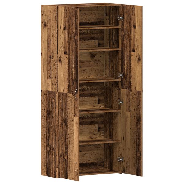 vidaXL Ντουλάπα Παπουτσιών Καφέ 80 x 35.5 x 180 εκ Επεξεργασμένο ξύλο