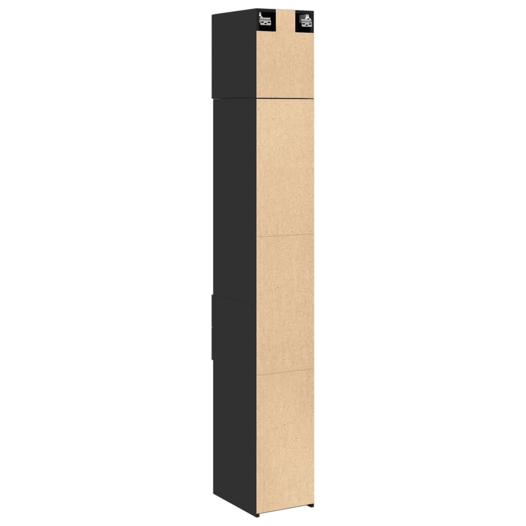 vidaXL Ντουλάπι Αποθήκευσης Στενό Μαύρο 30x42,5x225 εκ. Επεξεργ. Ξύλο
