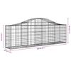vidaXL Συρματοκιβώτια Τοξωτά 3 τεμ. 200x30x60/80 εκ. Γαλβαν. Ατσάλι
