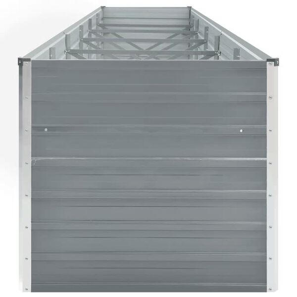 vidaXL Ζαρντινιέρα Υπερυψωμένη Γκρι 480x80x77 εκ. Γαλβαν. Χάλυβας