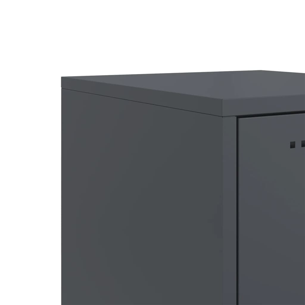 vidaXL Κομοδίνο Ανθρακί 36x39x78 εκ. από Χάλυβα