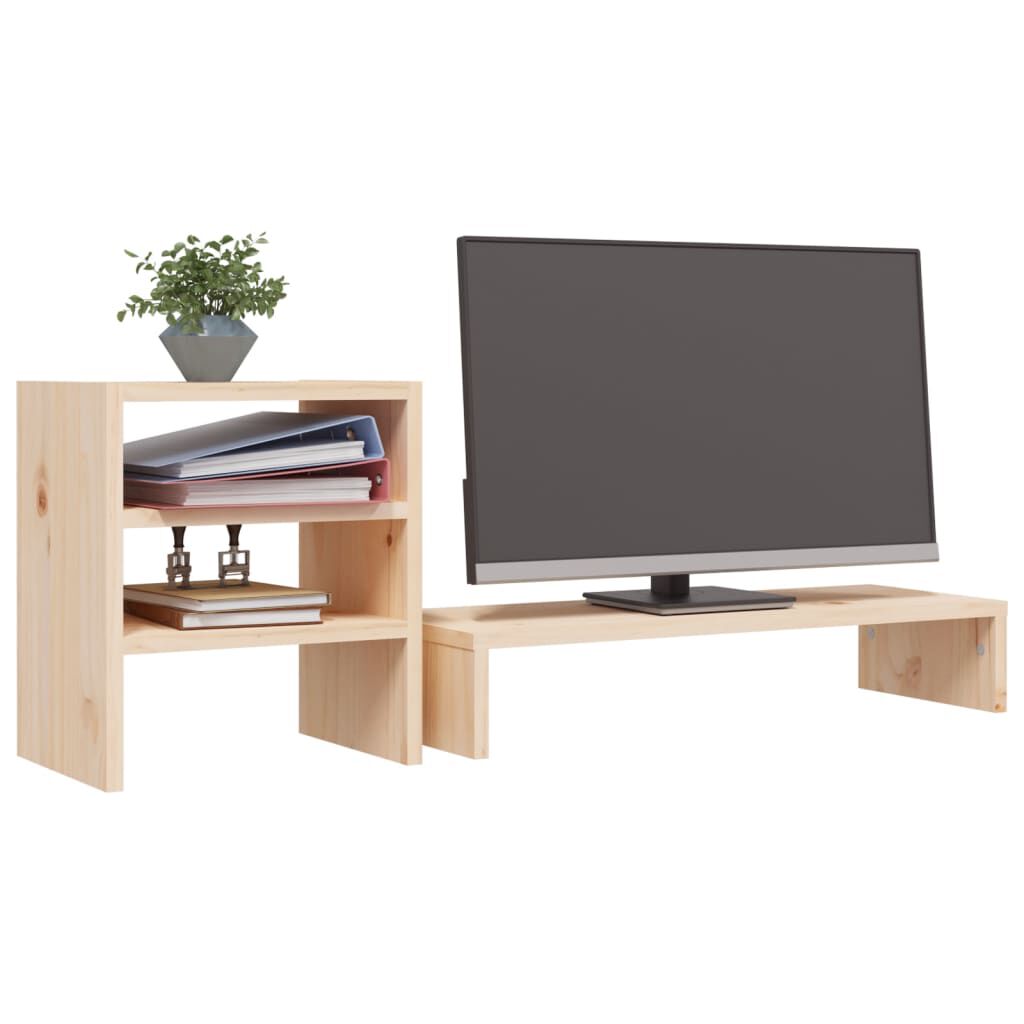 vidaXL Βάση Οθόνης 81 x 20 x 30 εκ. από Μασίφ Ξύλο Πεύκου