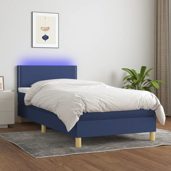 vidaXL &Kappa;&rho;&epsilon;&beta;ά&tau;&iota; Boxspring &mu;&epsilon; &Sigma;&tau;&rho;ώ&mu;&alpha; & LED &Mu;&pi;&lambda;&epsilon; 100x200 &epsilon;&kappa;. &Upsilon;&phi;&alpha;&sigma;&mu;ά&tau;&iota;&nu;&omicron;
