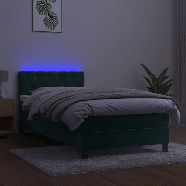 vidaXL &Kappa;&rho;&epsilon;&beta;ά&tau;&iota; Boxspring &mu;&epsilon; &Sigma;&tau;&rho;ώ&mu;&alpha; & LED &Sigma;&kappa;. &Pi;&rho;ά&sigma;&iota;&nu;&omicron; 80x200 &epsilon;&kappa; &Beta;&epsilon;&lambda;&omicron;ύ&delta;&omicron;