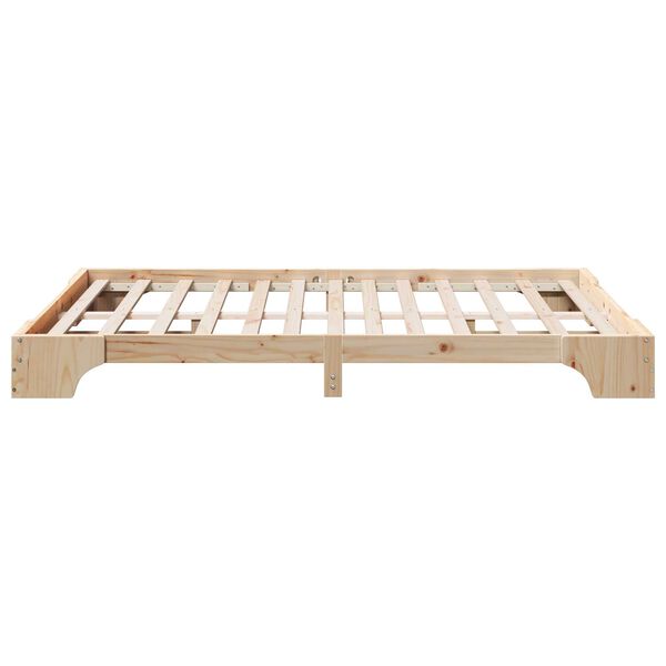 vidaXL Κρεβάτι Φυσικό Μασίφ Ξύλο Πεύκου 140 x 200 εκ. Ανθεκτικό