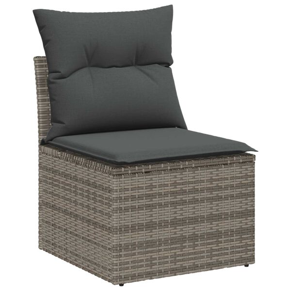 vidaXL Σετ Καναπέ Κήπου 8 pcs Γκρι 55 x 55 x 37 εκ Ρατάν, Πολυεστέρας