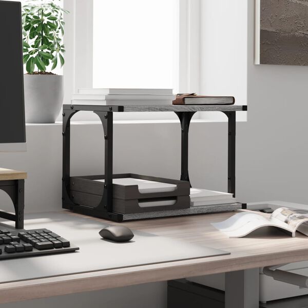 vidaXL Βάση Εκτυπωτή 2 Επιπέδων Γκρι Sonoma 41x28x33,5 εκ Επεξ. Ξύλο